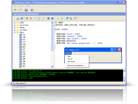 Resource Tuner: visual resource editor for 32 bit Windows executable files