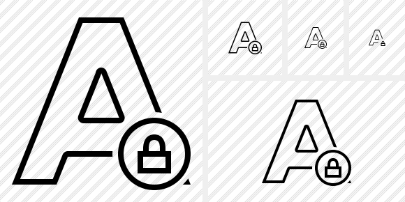 Text Lock Icon Outline Black Professional Stock Icon And Free Sets 